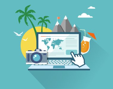 Rezervasyon online düz illüstrasyon