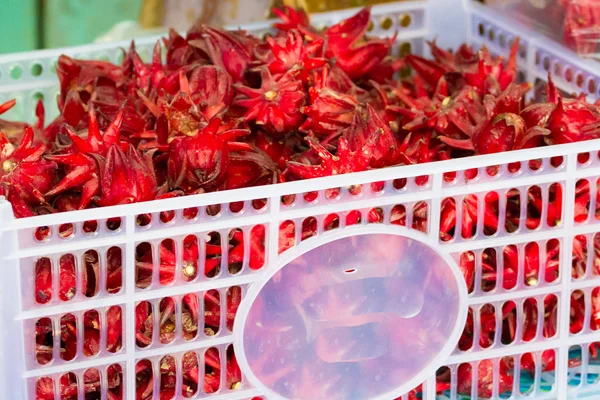 Roselle in basket at market , selective focus — Stock Photo, Image