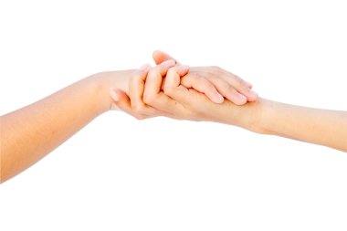 el çiftin birlikte izole üzerinde beyaz arka plan yaptı