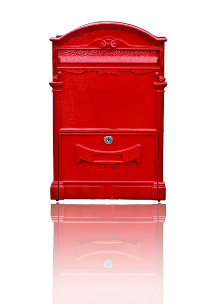 Postbox rosso isolato su sfondo bianco . — Foto Stock