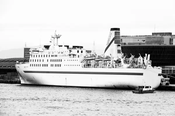 Grandes navios de carga à espera no cais . — Fotografia de Stock