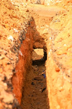 drenaj için kazı hendekleri.