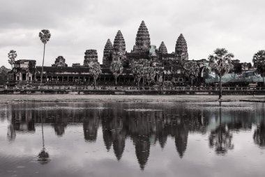 Angkor wat Tapınağı siyah ve beyaz