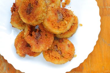 yapışkan pirinç kek dilimi, Vietnam en iyi yiyecek, Porridg kızarmış