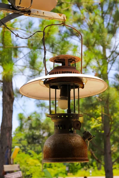 Old lantern hang on wood — Stock Photo, Image