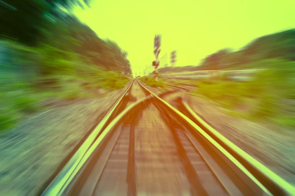 Demiryolu parça, hızlı trenin demiryolundan — Stok fotoğraf