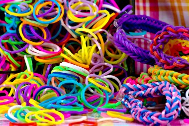 Gökkuşağı renkli bilezik lastik bantlar moda tezgah