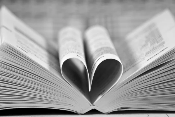 Libro a forma di cuore — Foto Stock