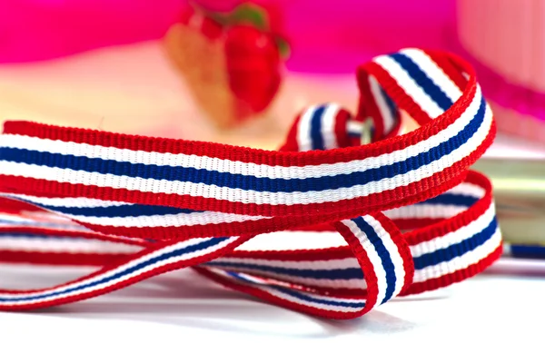 Ribbon with thai flag pattern — Stock Photo, Image