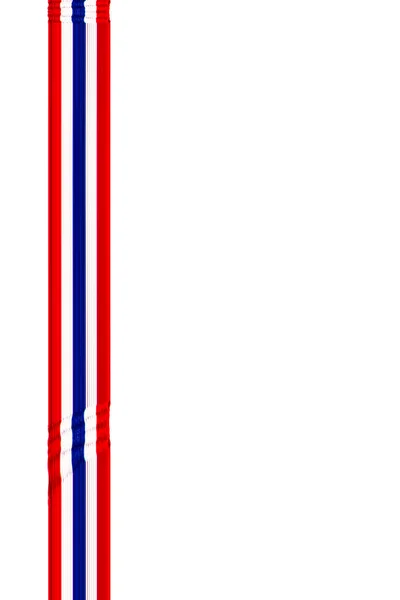 Tayland bayrağı desen beyaz arka plan ve boş alanı üzerinde şerit — Stok fotoğraf