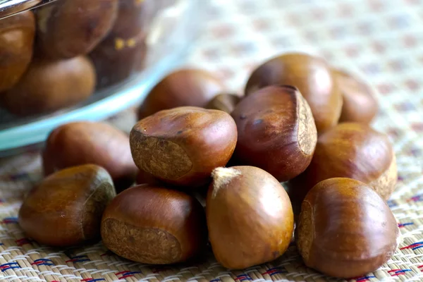 Chestnuts on the table closeup Stock Image