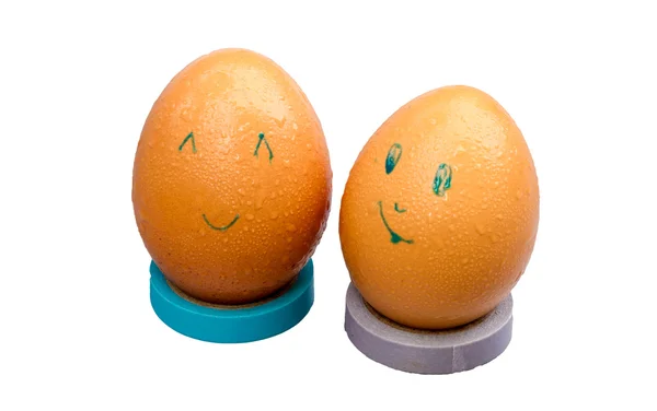 两个微笑鸡蛋 — 图库照片
