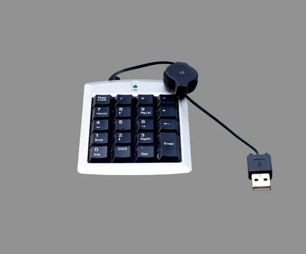 Clavier numérique USB isoler sur fond blanc — Photo