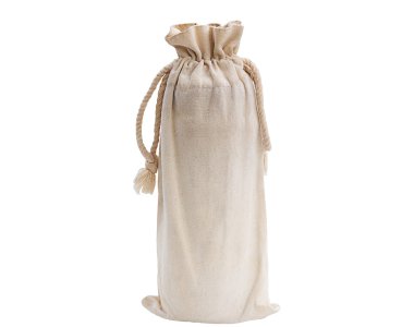 İçmesuyu beyaz arka plan üzerinde izole bir şişe çanta