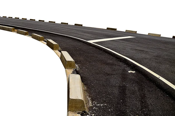 Abstract black asphalt road transport and curve with concrete bo — Stock Photo, Image