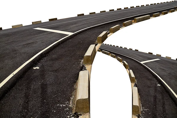 Abstract two cross of black asphalt road transport and curve wit — Stock Photo, Image