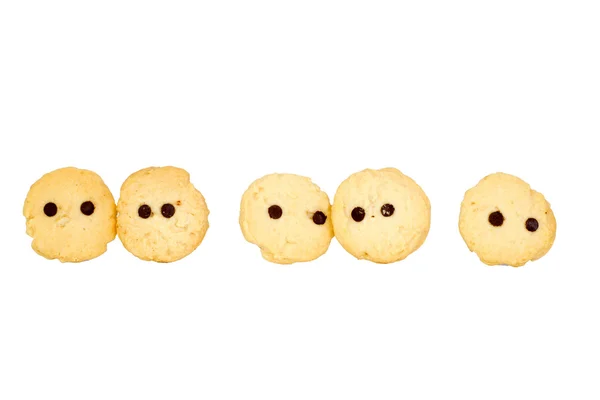 Cookies face isolated on white background. — Stock Photo, Image
