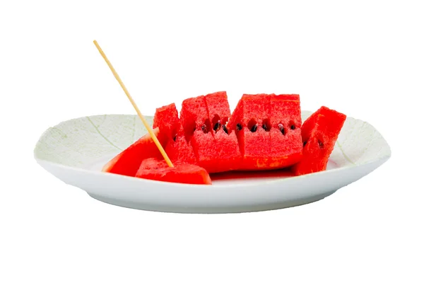 Wassermelonenscheibe auf einem Teller — Stockfoto