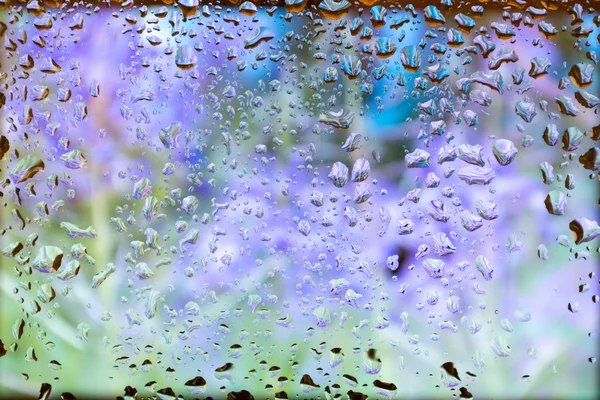 Gotas de água em vidro — Fotografia de Stock