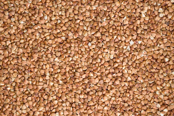 Delicious food background of brown buckwheat — Stock Photo, Image