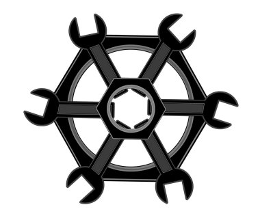 Civata ve wrenche logosu