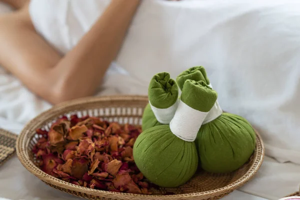 Thai herbal compress for massage treatment in spa salon, Healthy concept