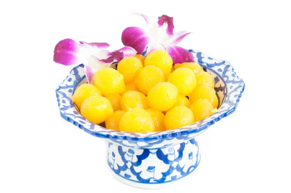 Kanom Thong Yod (gold egg yolks drops) — Stock Photo, Image