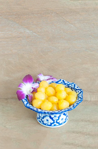 Kanom thong yod (gouden ei dooiers druppels) — Stockfoto