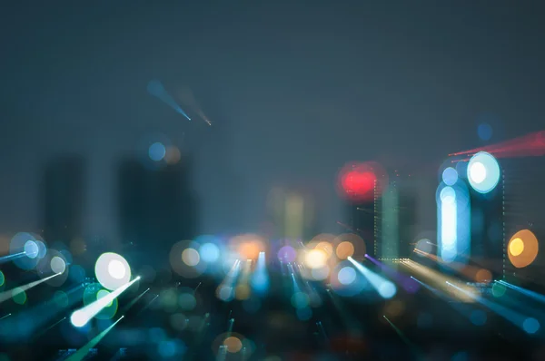分散注意力的抽象城市夜灯背景 免版税图库图片