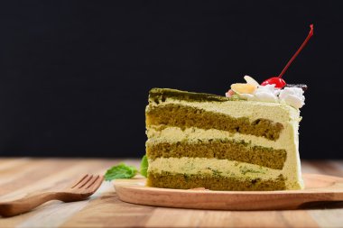 yeşil çay bir fincan kahve ile kek