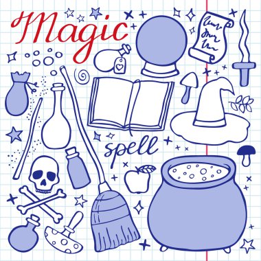 Magic set. Vector illustration