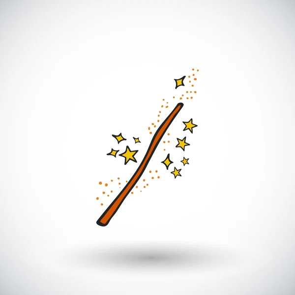 Magic wand sketch. Hand-drawn magic icon. Doodle drawing. Vector illustration — Stock Vector