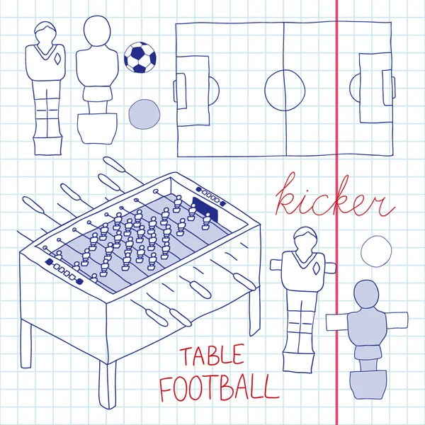 Ícones de futebol de mesa. Ilustração vetorial — Vetor de Stock