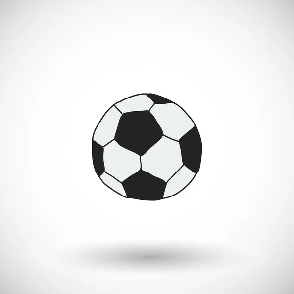 Balle de football à l'ancienne. Icône dessin animé dessinée à la main. Illustration vectorielle . — Image vectorielle