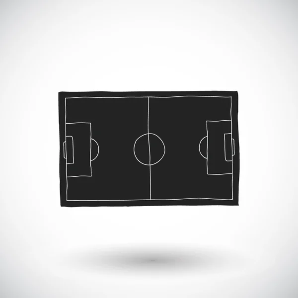 Esboço de campo de futebol. Ícone desportivo desenhado à mão. Ilustração vetorial — Vetor de Stock