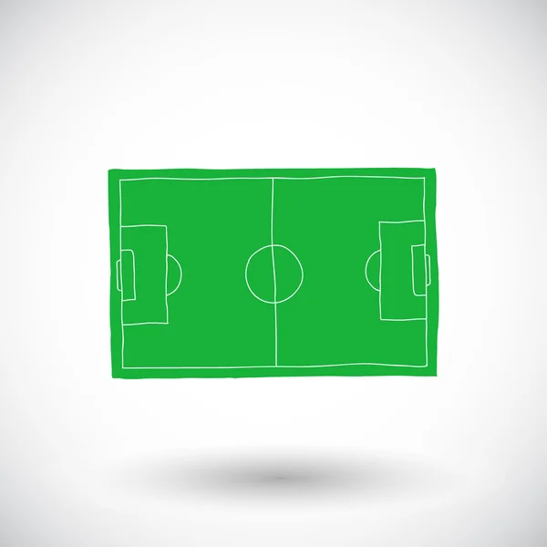 Croquis du terrain de football. Icône sportive dessinée à la main. Illustration vectorielle — Image vectorielle
