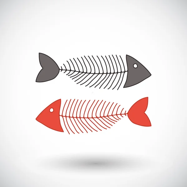Ескіз риб'ячого кістяка. Ручний риболовля або коктейль значок. Векторні ілюстрації — стоковий вектор