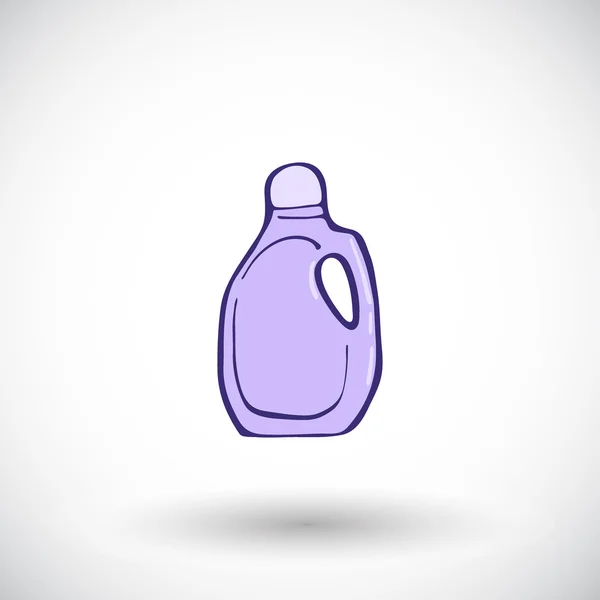 Bottiglie di plastica di prodotto per la pulizia. Disegnato a mano cartone animato icona della casa. Illustrazione vettoriale . — Vettoriale Stock