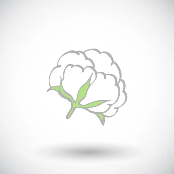 Cotton flower. Hand-drawn organic cotton icon. Vector illustration — Stock Vector