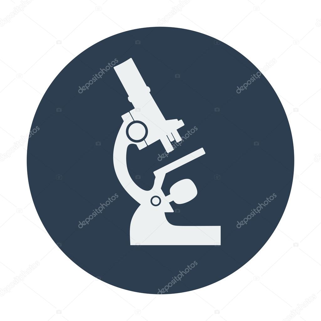 Single flat microscope icon. 