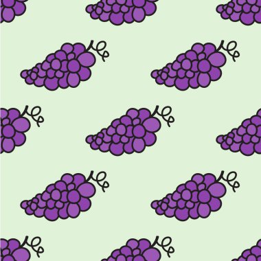 Üzümlü kusursuz desen. Vektör illüstrasyonu. 
