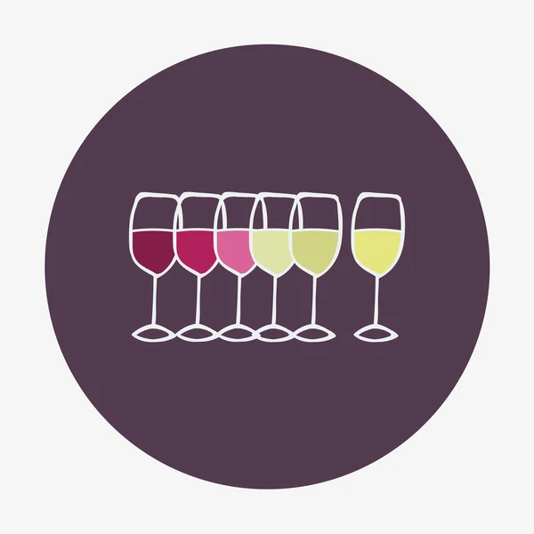 Wine glasses icon. Red, white and rose wine. Vector illustration, isolated on the background. Easy paste to any background — Stock Vector