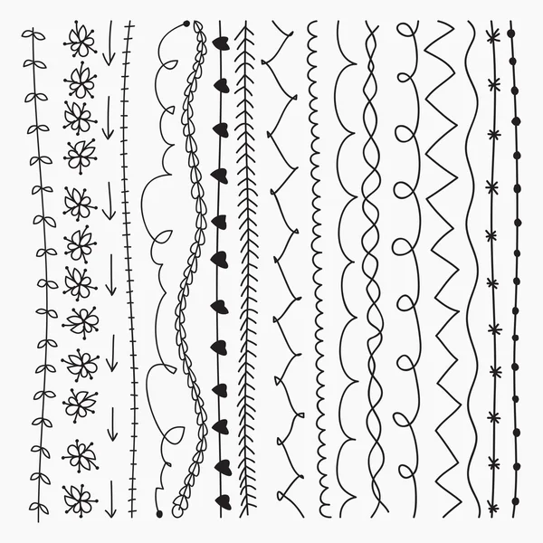 Conjunto de elementos de diseño vectorial y decoración de página, divisores y bordes . — Archivo Imágenes Vectoriales