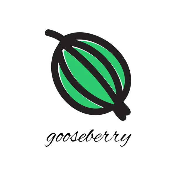 Vektor ilustrasi. Doodle gooseberry . - Stok Vektor