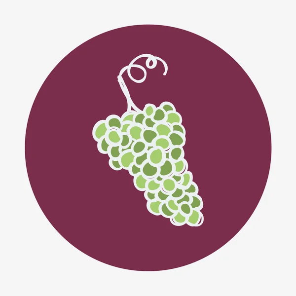 Icono maduro de uva dibujado a mano. Vino blanco . — Vector de stock