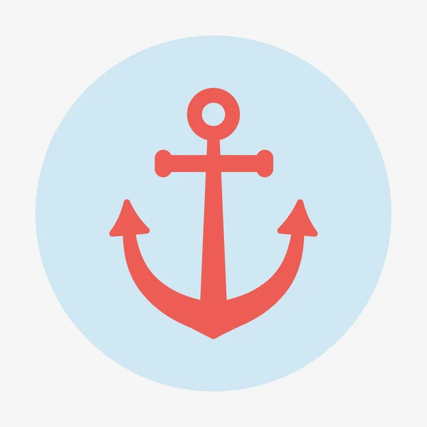 Pirate or sea icon, anchor. Flat design vector illustration. — Stock Vector