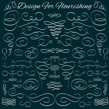 Vector design elements. Hand-drawn flourishes. Typographic and calligraphic. clipart