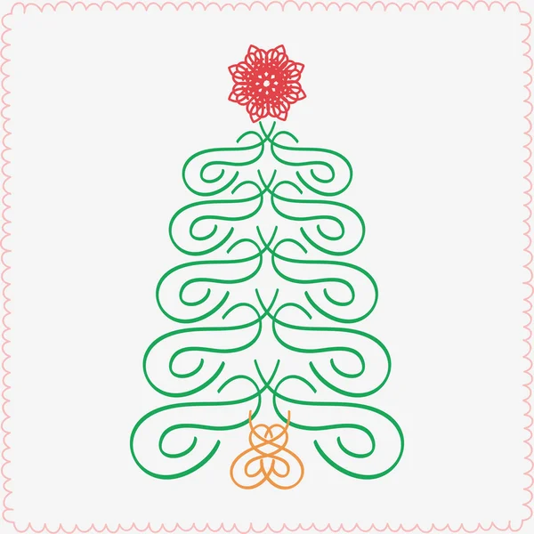 Vector design element. Hand-drawn christmas tree. Typographic and calligraphic. — Stock Vector