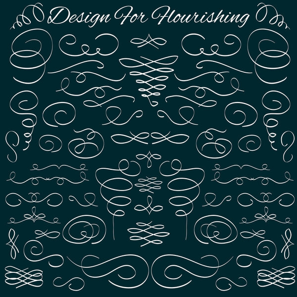 Vector design elements. Hand-drawn flourishes. Typographic and calligraphic.