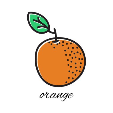 Elle çizilmiş turuncu doodle tarzı. Vektör çizim.